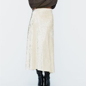 Zara limited edition velvet midi skirt